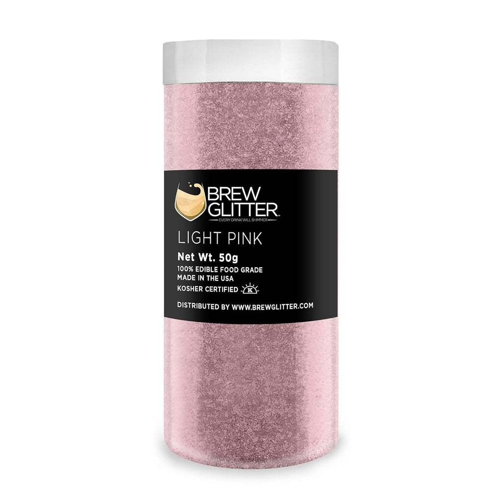Light Pink BREW GLITTER Edible Glitter For Drinks, Cocktails, Beer, Garnish Glitter & Beverages | KOSHER & HALAL Certified | 100% Edible & Food Grade | Vegan, Gluten, Nut Free (50g, Light Pink)