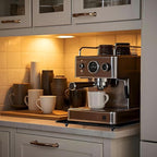 360° Sliding Tray for Coffee Maker & Kitchen Appliances - Silent Rubber Wheels, Acrylic Organizer Tray for Under Cabinet - Space Saving Countertop Accessory, 13x14 Inch (Black)