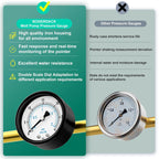 0-30PSI Well Pump Pressure Gauge 2" Dial Size, 1/4" NPT Back Mount, 3-2-3% Accuracy, for Tube, Water Pump, Gas, Liquid, Pressure Test