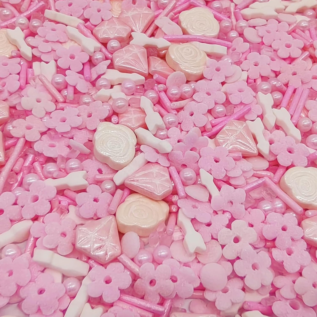 Sprinkles Diamond & Rose & Arrow Cake Decorations Cupcake Toppers Cookie Decorating Perfect for Cakes,Cupcakes,Desserts Toppings 3OZ