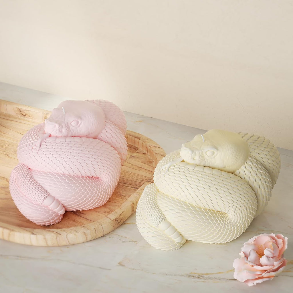 Snake Cobra Candle Resin Mold - Resin Casting Silicone Molds for Home Decor & Candle Making Wave Spiral Mold