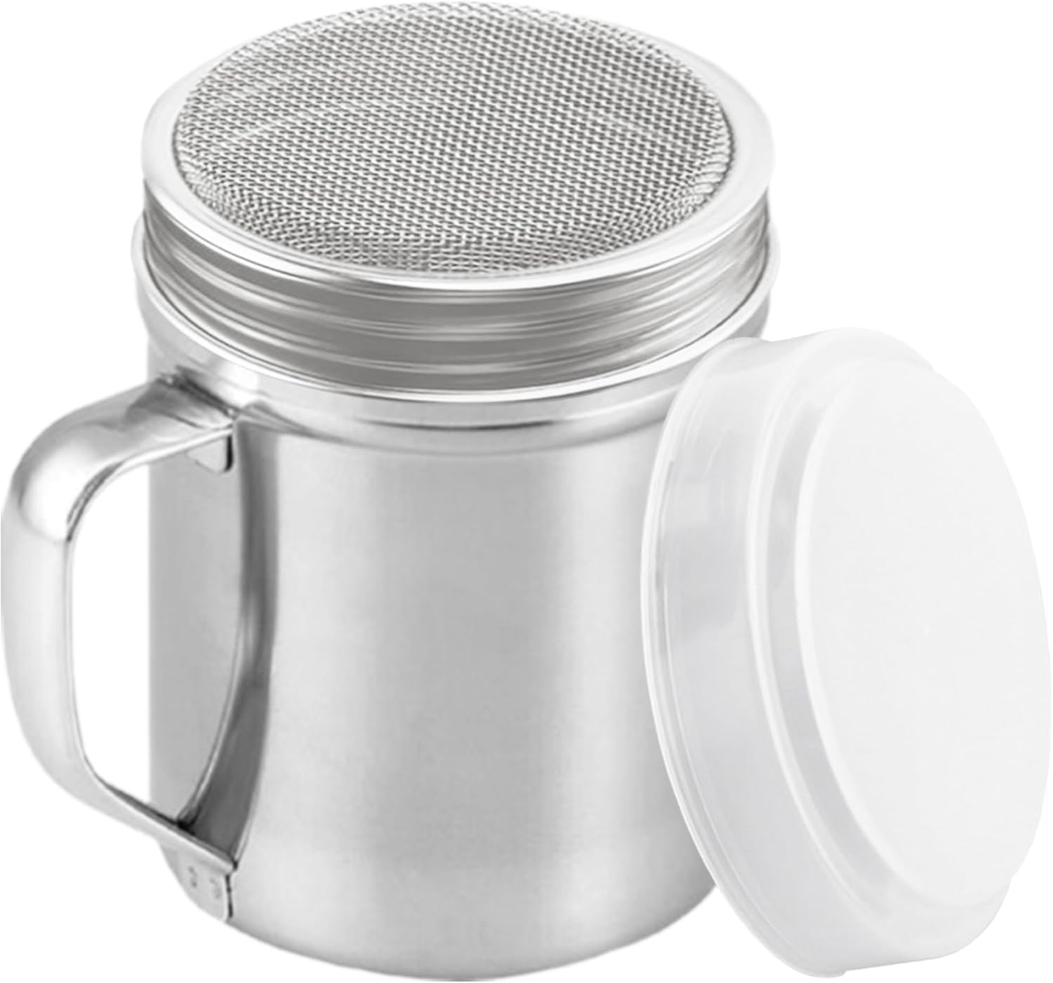 CUSINIUM Powdered Sugar Shaker Duster - With Handle - Cinnamon Shaker For Coffee Bar - Fine Mesh Dredge - 10 ounce | Style: Fine