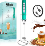 Nahida Rechargeable Milk Frother Wand for Coffee Include Stand - Turquoise