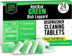 Rockin' Green Dishwasher Cleaner Tablets (24 Pack) - Septic Safe Dishwasher Cleaning Tablets Dishwasher Cleaner and Deodorizer Dishwashers Tablet Remove Build Up with Citric Acid (Sweet Child O'Lime)