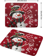 Merry Christmas Dish Drying Mat for Kitchen Counter 18x24 Inch Let It Snow Dish Draining Mat Xmas Snowflakes Decorations Fast Absorbent Tableware Cardinal Birld Dishes Pad for Coffee Bar Countertop