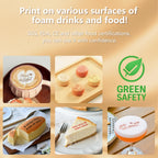 Handheld Food PrintPen Portable Mini Coffee PrintPen Latte Art Macaron Cookie DIY Design, Bluetooth 4.2-1PCS Black Color