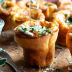 12-Cup Silicone Professional Non-Stick Popover Pans for Muffins, Brownies and Baking