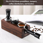 Bincoo Anti-Slip Tamper Holder Station-Wooden Tamper Holder Station for 51-53mm Portafilters,Tamper and Distributor (Walnut)