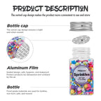 Edible Halloween Sprinkles for Cake Decorating, Halloween Jimmies Sprinkle, Nonpareils Sprinkle, White, Orange, Purple, and Black Sprinkles for Cupcakes, Macarons, Ice Cream, and Cookies