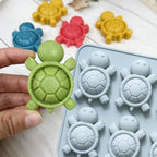 2 Pcs Turtle Ice Cube Molds, 6 Cavity Turtle Shaped Silicone Molds, for Chocolate, Candy, Jello, Wax Melts, Muffin, Cupcake Cake Decor, Gummies