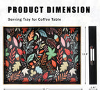 Rectangle Serving Tray with Handles, Coffee Table Tray for Ottoman, Organizer Vanity Tray for Living Room, Outdoor Tray for Patio Entertaining, Serving Breakfast Kitchen Platter LEE3040BH