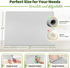 Premium Large Silicone Mat 28" x 20" Silicone Mat Heat Resistant, Kitchen Counter Mat Waterproof for Coffee Machine, Glass Top Stove Cover, Countertop Protector Air Fryer, Baking mat (Light Gray)