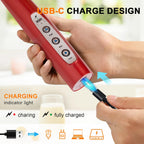 YUSWKO Red Milk Frother Handheld with 3 Heads, Coffee Whisk Foam Mixer with USB Rechargeable 3 Speeds, Electric Mini Hand Hand Frother for Latte, Cappuccino, Hot Chocolate, Egg