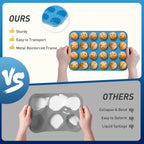 2 Pack 24 Cups Silicone Mini Muffin Pan with Metal Reinforced Frame Silicone Molds Cupcake Pans Tray Egg Bites Circle Cookie Molds Muffin Tin Tart Pans Baking Sheet Set for Breakfast Sandwiches