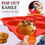 Walfos Silicone Muffin Pan Set - Regular 12 Cups Silicone Muffin Pan and Mini 24 Cups Cupcake Pan - BPA Free and Dishwasher Safe, Great for Making Muffin Cakes, Tart, Bread