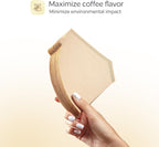 100 Pcs #4 Unbleached Paper Coffee Filters for Cuisinart, Ninja, BLACK+DECKER & other 8-12 Cup Coffee Makers - Perfect for Pour Over and Drip Coffee