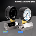 MEANLIN MEASURE 0-30Psi 2" Steel Double Graduated Air Test Pressure gauges, 3/4" FNPT Connection, -3-2-3% Accuracy