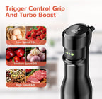 G.a HOMEFAVOR Handheld Corded Hand Blenders Set: 1000W Trigger Variable Speed 5 in 1 Stick Blenders with Stainless Steel Blade, Mixing Beaker, Whisk, Milk Frother for Soup, Baby Food, Smoothies