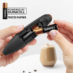 Zulay Kitchen Patented Tornado Triple Whisk Milk Frother with 4 Duracell Batteries – Handheld Foam Maker for Coffee, Lattes, Matcha & Hot Chocolate – Rich, Creamy Froth in Seconds