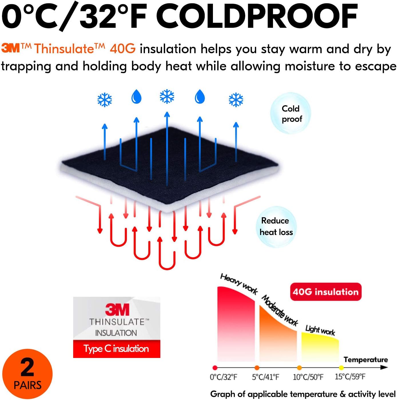 Vgo... 2-Pairs 32℉ or Above Lined Winter Cow Grain Leather Work and Driver Gloves (Size XL, Cream, CA9501F)