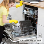 Silverware Tray with Lid, Utensil Drawer Organizer for Kitchen Countertop Plastic Flatware Organizers and Storage holder 5 Compartments Black