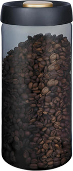 LOEZ Coffee Bean Storage Container Airtight, Lid Sealed with Press-Down Vacuum, Borosilicate Glass Coffee Canister, Food Storage, Coffee Bar for Ground Coffee, Tea, Beans, Spices (Extra Large - Gray)