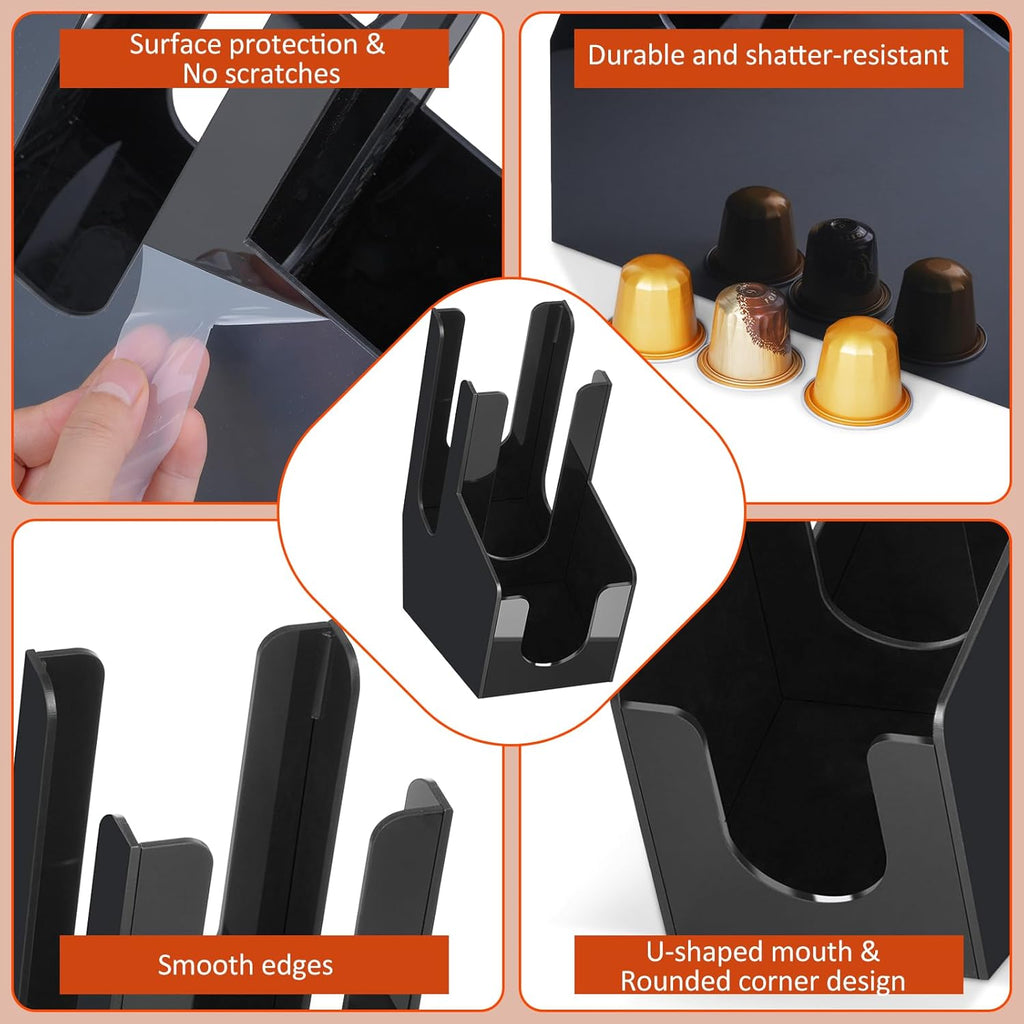 MYITYARD Coffee Cup Holder for Countertop, Cup and Lid Dispenser with 2 Compartment, Coffee Station Organizer Bar Accessories Organizer for Home, Kitchen, Office and Breakroom