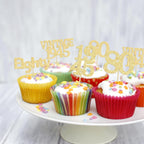 Gyufise 24Pcs 80th Birthday Cupcake Toppers Glitter Cheers to 80 Fabulous Eighty Vintage 1945 Cupcake Picks 80th Birthday Wedding Anniversary Party Cake Decorations Supplies Gold