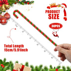 30 Pcs Christmas Coffee Stirrers Candy Cane Swizzle Sticks Coffee Bar Decoration Hot Cocoa Plastic Cocktails Drink Stirrers Reusable Beverage Stir Gifts for Xmas Party Supplies (Red, Green)
