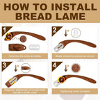 Innovative Magnetic Bread Lame Bread Scoring Tool,Bread Lame Cutter,Bread Scoring Knife for Bread Baking & Sourdough Baking,Bread Razor Tool with 5 Razor Blades-Black Walnut Wood