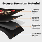 17"x 32" Coffee Bar Mat, Halloween Skull Flower Absorbent Dish Drying Mat Cuttable Hide Stain Draining Table Pad for Kitchen Counter, Coffee Bar Accessories