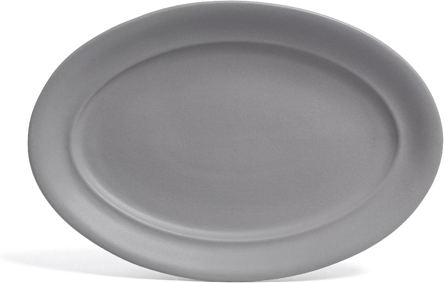 over&back Rim Stoneware Serving Platter - Elegant 1-Piece Oval Serving Platter to Complete Your Kitchen Set - 16" L x 10.8" W Semi-Matte Charcoal