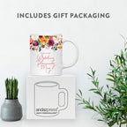 Andaz Press 11oz. Wedding Ceramic Coffee Tea Mug Gift, Fall Autumn Burgundy Orange Peach Flowers Roses Florals, This is My Wedding Planning Mug, 1-Pack, Includes Gift Box