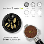 Aieve Spirographic WDT Tool 54mm, Metal Espresso Distribution Tools with Heavy-duty Stand for Barista, 0.4mm x 9 Needles Geared Spinning Aluminum Coffee Stirrer with 9 Extra Needle