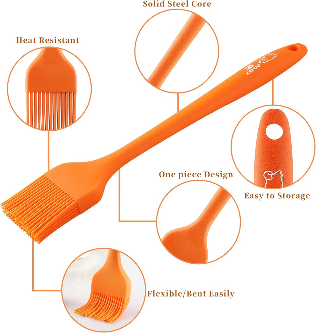 4PCS Silicone Basting Pastry Brush, Kaloo Kitchen Cooking Brush for Food Butter Oil BBQ Sauce Baking, Heat Resistant & Dishwasher Safe (Stylish Dog Pattern)