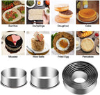 12 Pieces Biscuit Cookie Cutter Set With Tin Box Biscuit Plain Edge Round Cutters Metal Ring Baking Molds, Stainless Steel Cookie Dough Biscuit Muffins Cutters in Graduated Sizes