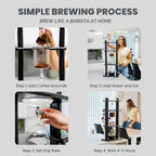 Cold Drip Coffee Maker, Cold Brew Coffee Tower, Slow Drip Japanese Cold Brew Maker, 32 oz, Cold Brew Drip, Ice Coffee Tower (ICT2), Black