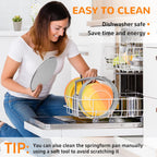 10 Inch 304 Stainless Steel Springform Pan with Removable Bottom, Nonstick Round Spring Form Cheesecake Pan with 30 Pcs Parchment Paper Liners