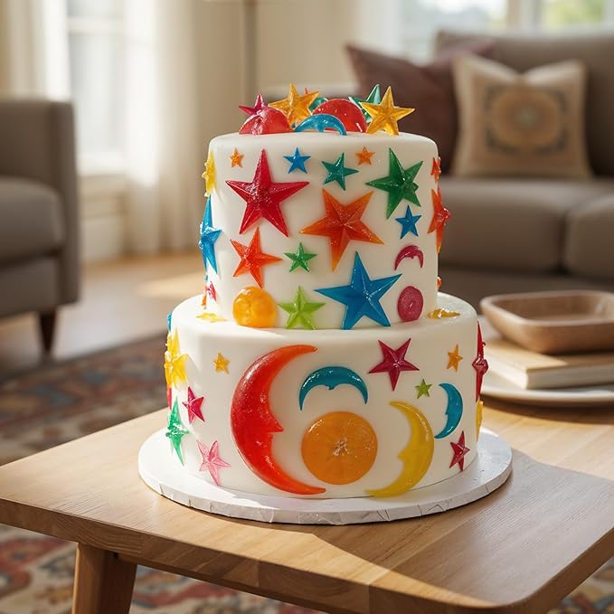 Sun Face Moon Stars Polymer Clay Molds, Silicone Fondant Mold Cake Decorating Tools, Candy Mould for Chocolate Gumpaste Sugarcraft DIY Resin Crafts