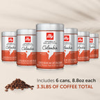 illy Whole Bean Coffee, Arabica Selections, Colombia, Single Origin, Smooth with Notes of Citrus Fruits, 100% Arabica Beans, All-Natural, No Preservatives, 8.8 Ounce Can (Pack of 6)
