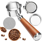 54mm Coffee Bottomless Portafilter, Compatible with Breville Barista Bes 870/878/880/876/840/810/500/450 Replacement Parts Bottomless Portafilter(Pear wood color)