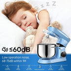 9.5 Qt Stand Mixer, 10-Speed Tilt-Head Food Mixer, Vezzio 660W Kitchen Electric Mixer with Stainless Steel Bowl, Dishwasher-Safe Attachments for Most Home Cooks(Blue)