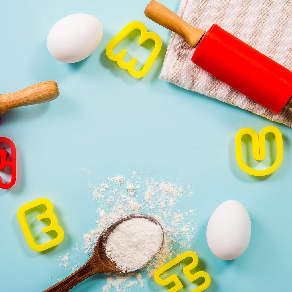 HARFINGTON Silicone Rolling Pins for Baking 15 Inch Wooden Handle Non Stick Rolling Pin Small Roller Playdough Rolling Pins for Dough Pizza Pastry Fondant Kitchen, Green