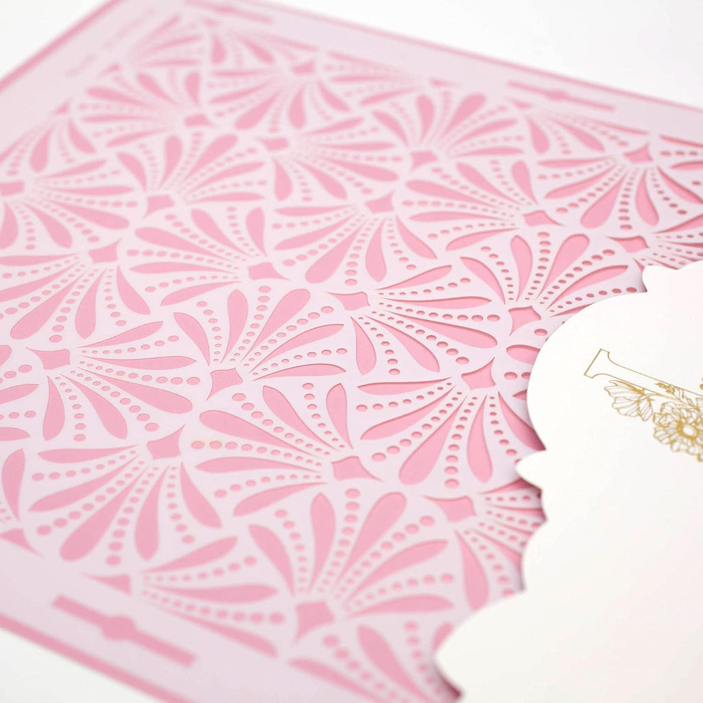 Cake Decorating Stencil for Tall Buttercream Cake, Royal Icing, Ganache, Paint, Airbrush (Glam)