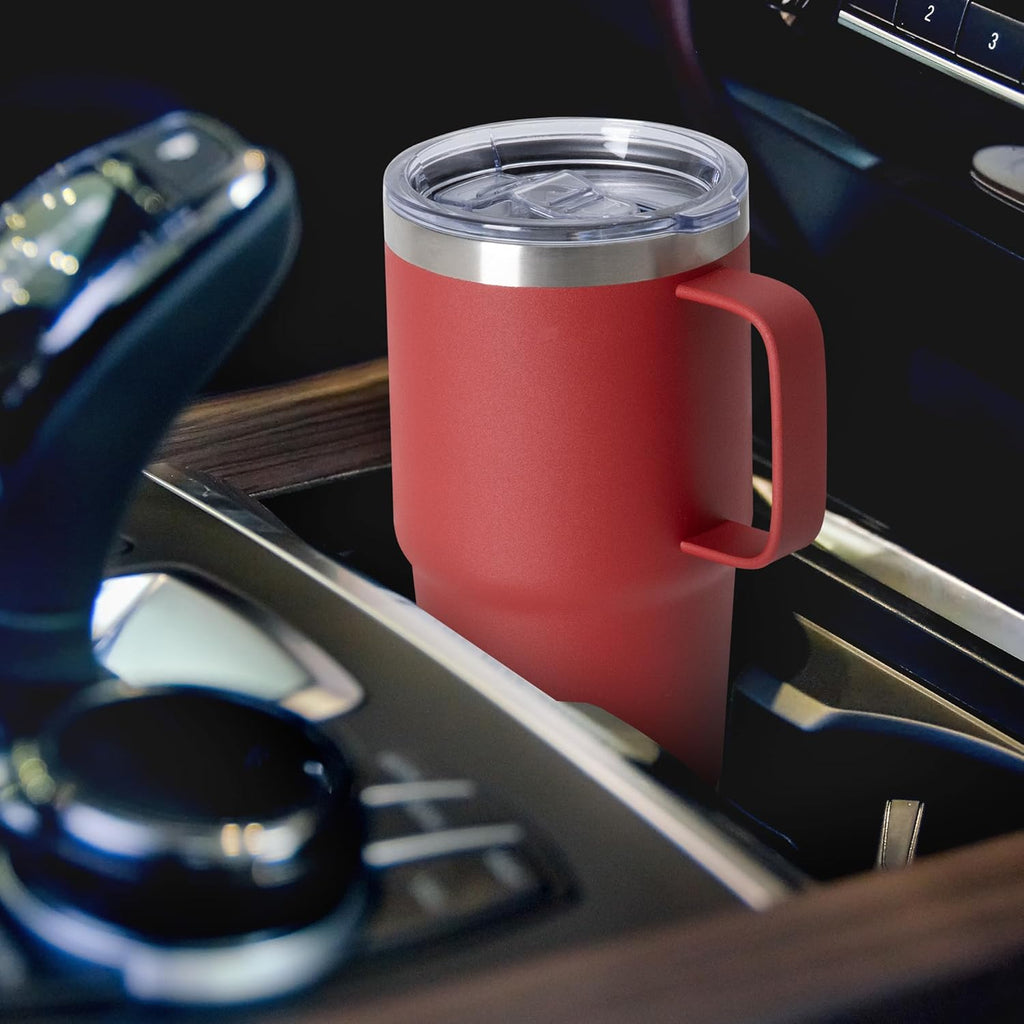 HASLE OUTFITTERS 20oz Tumbler Bulk with Lid, Stainless Steel Tumbler Bulk with Handle, Metal Insulated Travel Coffee Mug Set with Handle, Double Wall Vacuum Leak Proof Tumbler Cup, Red 12 Pack