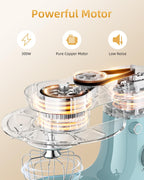 Facelle Tilt-Head Stand Mixer, 5QT+6QT Stainless Steel Two Bowls, 10 Speeds Kitchen Electric Food Mixer with Egg Whisk, Dough Hook, Beater, Dishwasher-Safe Attachment, Ideal Gift for Mom