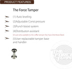 The Force Tamper Automatic Impact Coffee Tamper Adjustable Const Pressure and Autoleveling Duo-Distribute Set New (Jelly-Black Mirror AL, 54.00mm)