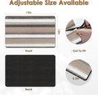 Arttown Coffee Mat for Countertops, Striped Abstract Tan Gray Retro Dish Drying Mat 2 Pcs for Kitchen Bar Accessories, Fit Under Coffee Maker Espresso Machine Dish Rack Hide Stain Rubber 12x19in