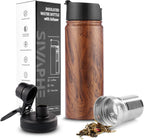 Sivaphe Tea Infuser Bottle With Removable Loose Leaf Tea Strainer, 18/8 Stainless Steel Insulated Travel Tumbler Festival Gift(Wood Grain)