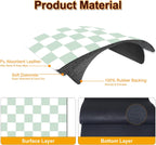 Dish Drying Mat for Kitchen, 15.7'' x 23.6'' Coffee Bar Mat for Countertops, Checkered Coffee Station Mats with Non-slip Rubber Backed, Absorbent Dish Dying Mat for Kitchen Counter, Green & White